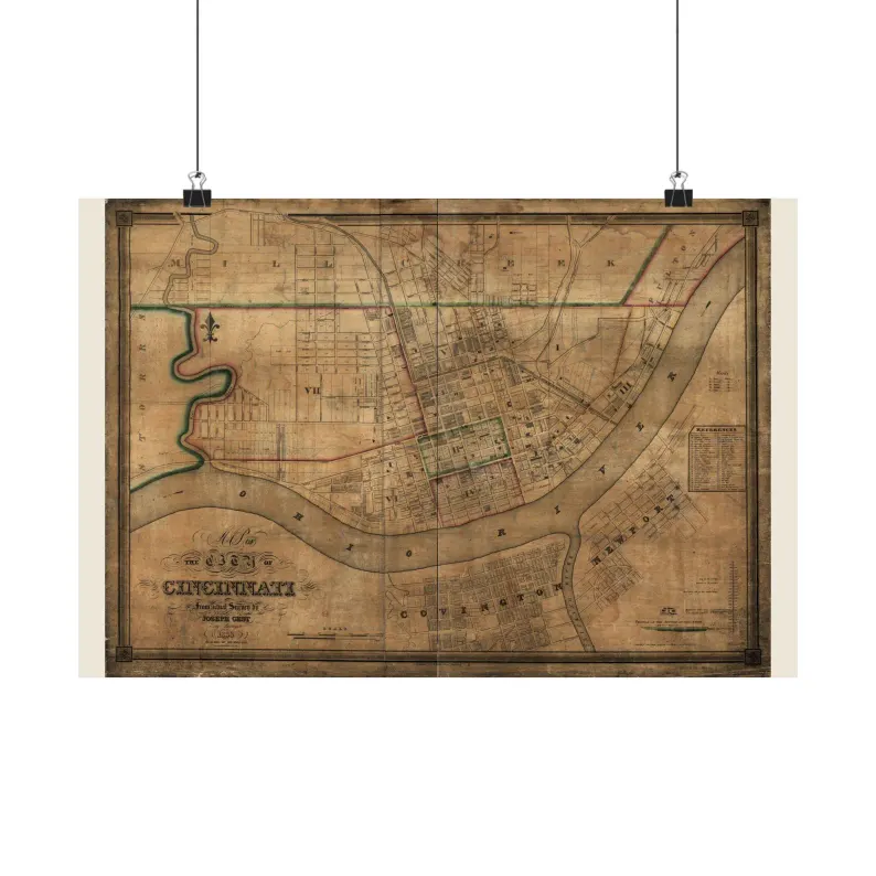 1838 Cincinnati Map Print