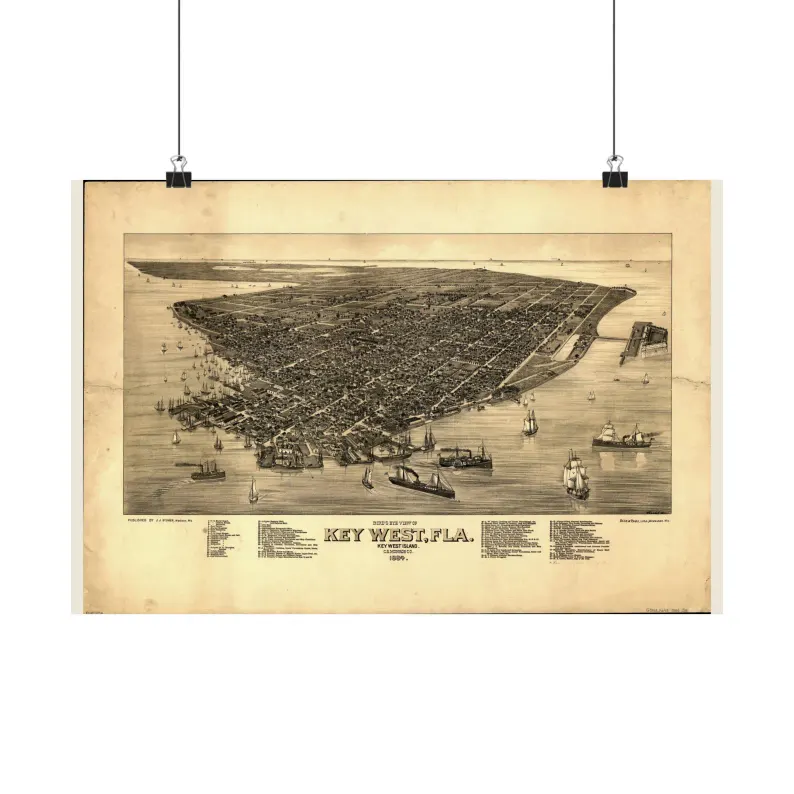1884 Key West Map Print