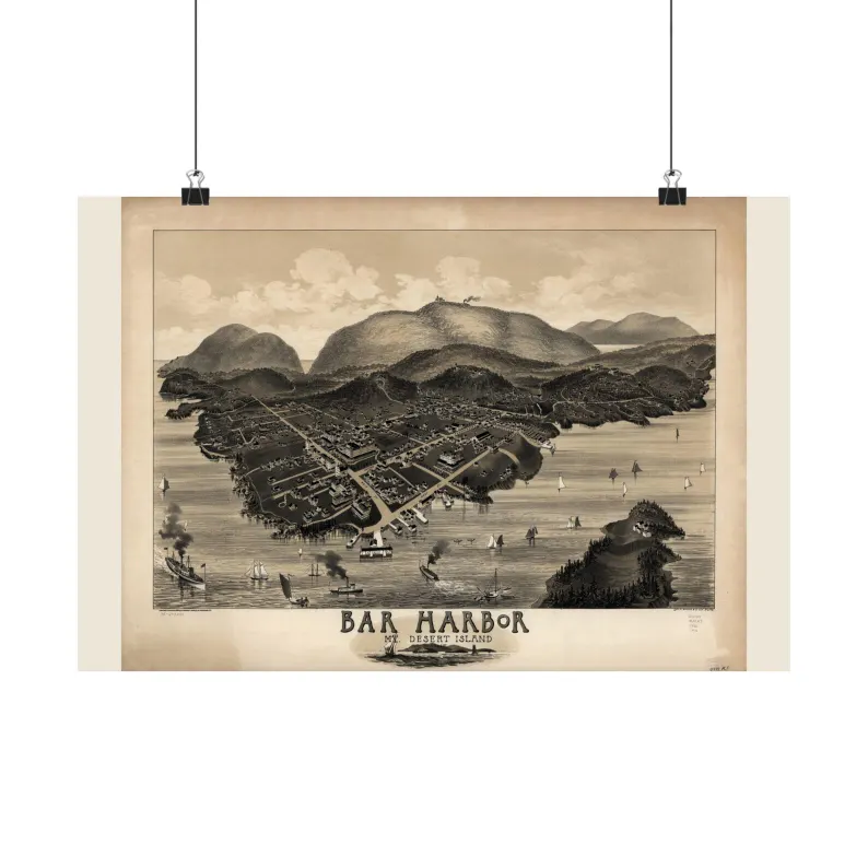 1886 Bar Harbor Map Print