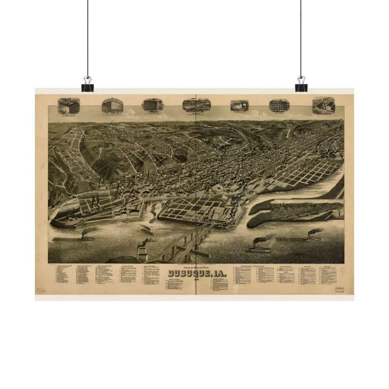 1889 Dubuque Map Print