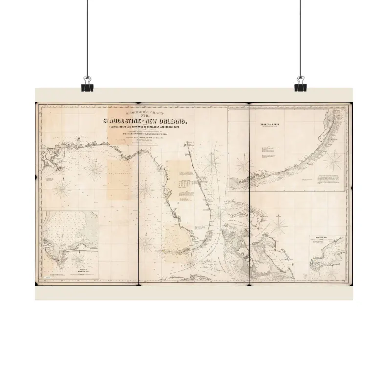 1884 Mobile Bay Map Print