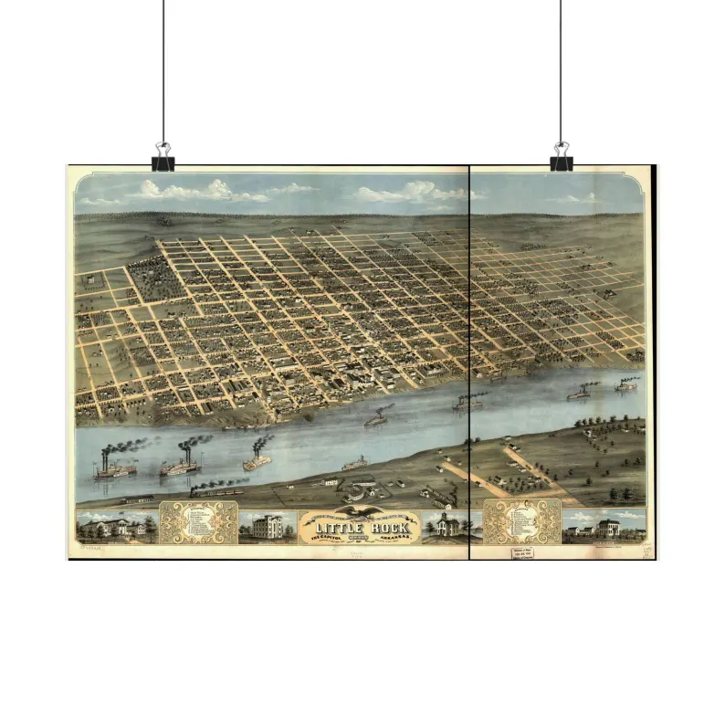 1871 Little Rock Map Print