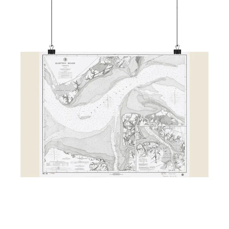 1976 Hampton Roads Map Print