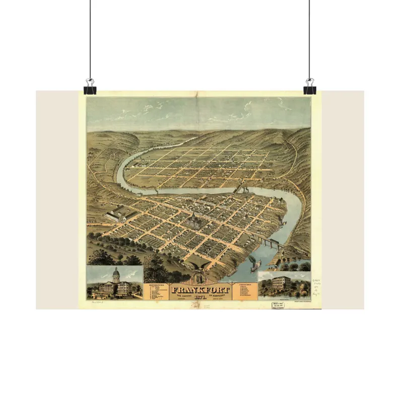 1871 Frankfort Map Print