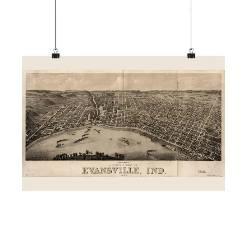 1880 Evansville Map Print