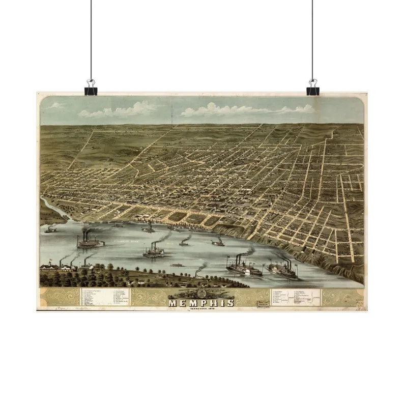 1870 Memphis Map Print