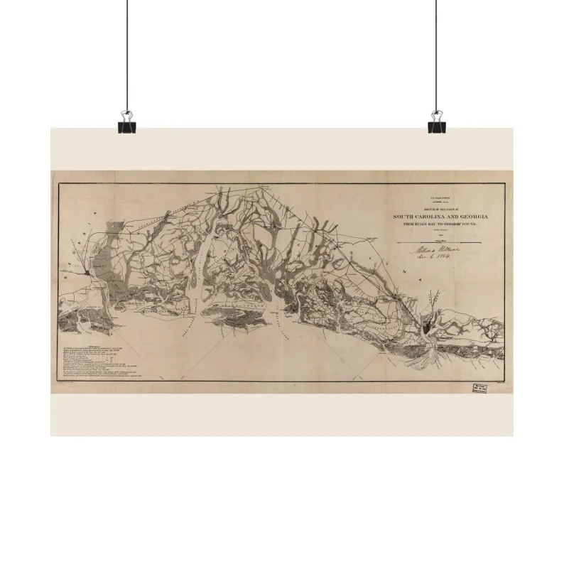 1863 Sea Coast of South Carolina and Georgia Map Print