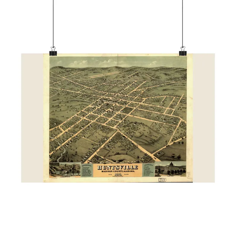 1871 Huntsville Map Print