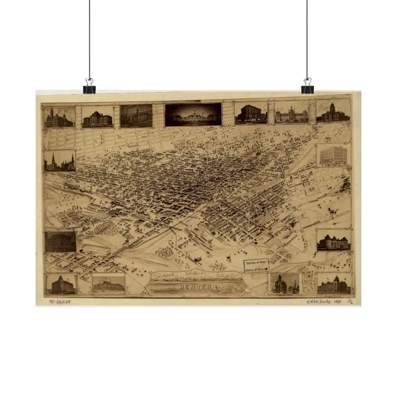 1881 Denver Map Print
