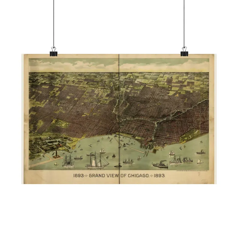 1893 Chicago Map Print