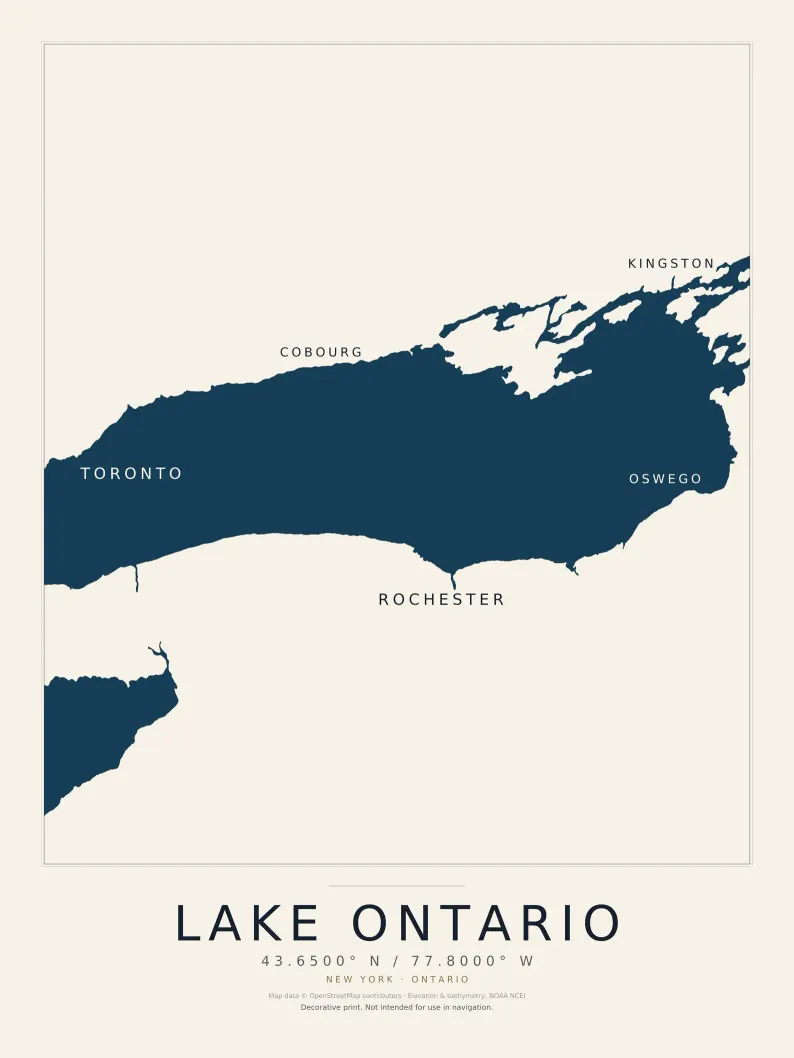 Lake Ontario Street Map Print