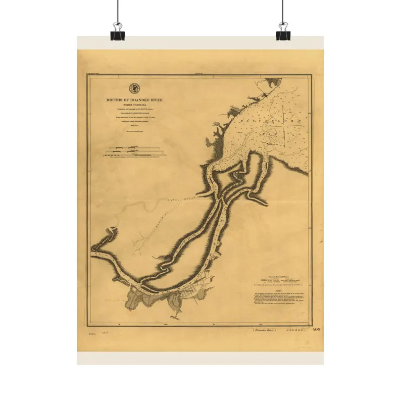 1864 Roanoke River Map Print