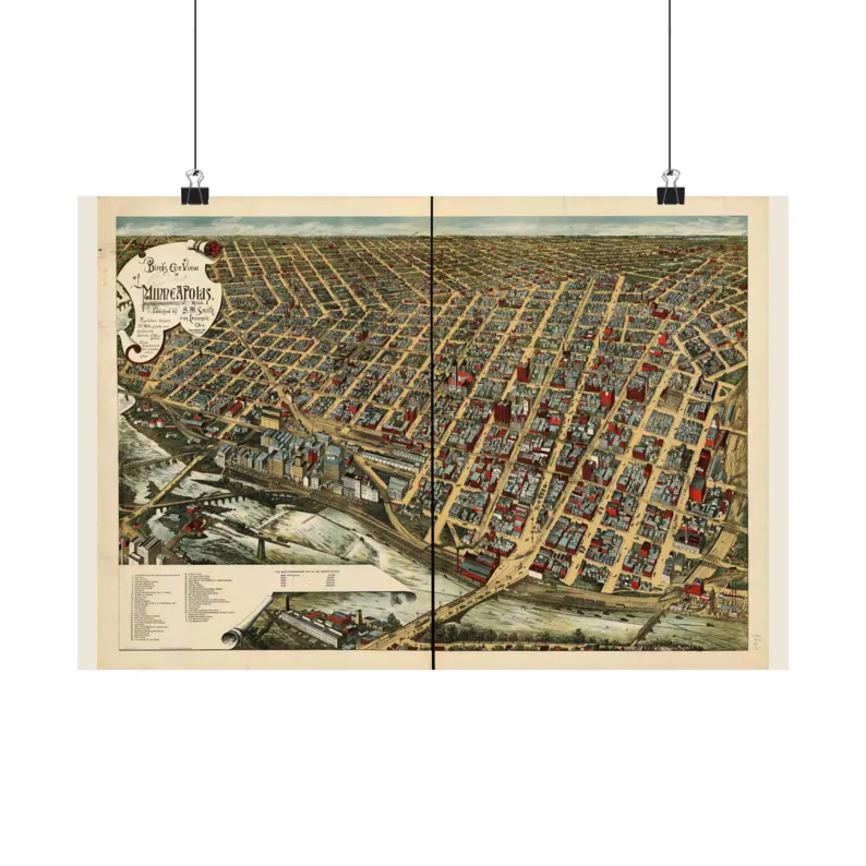 1891 Minneapolis Map Print