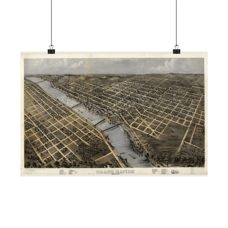 1868 Grand Rapids Map Print