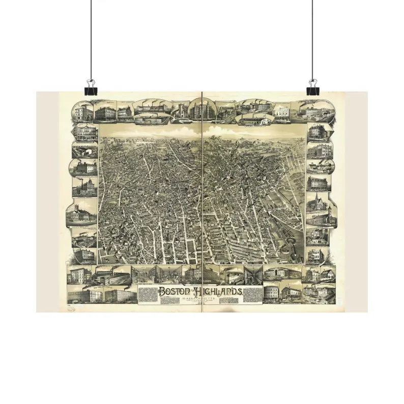1888 Boston Map Print