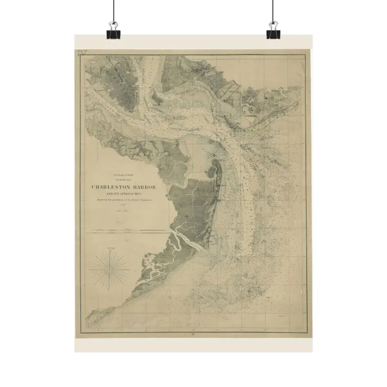 1863 Charleston Harbor Map Print