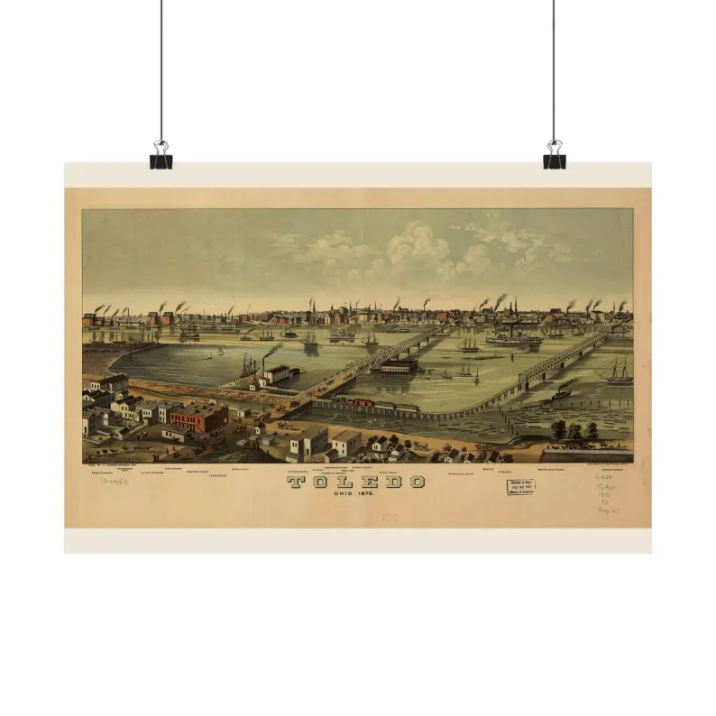 1876 Toledo Map Print
