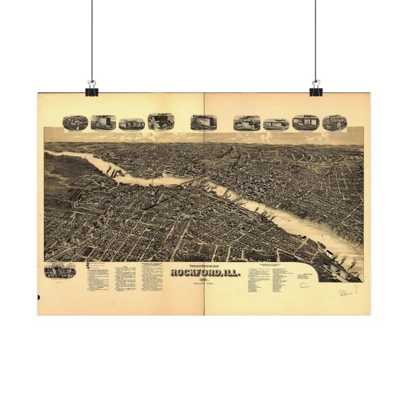 1891 Rockford Map Print