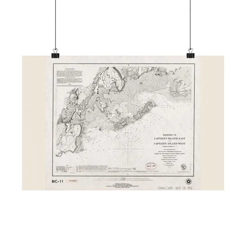 1976 Captain's Island Harbors Map Print