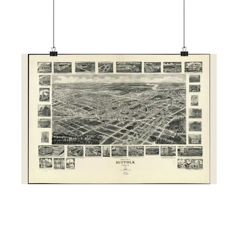 1907 Suffolk Map Print
