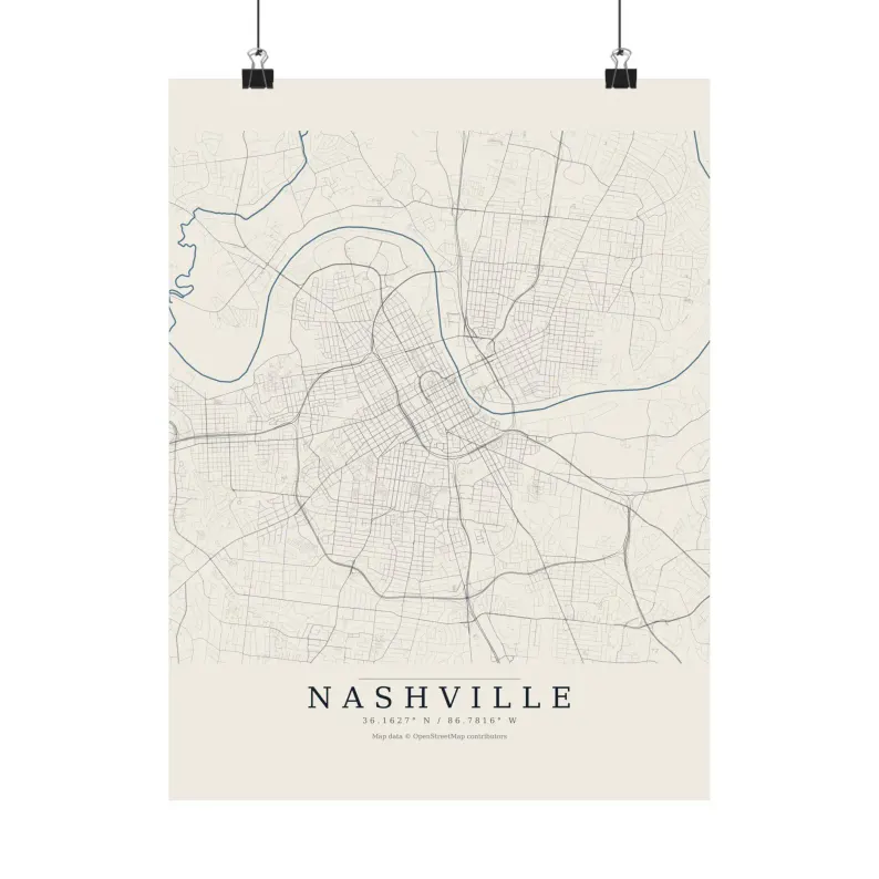 Nashville Street Map Print
