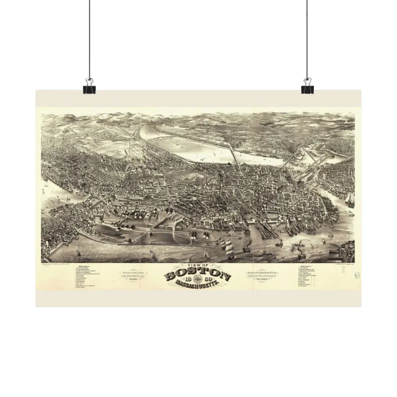 1880 Boston Map Print