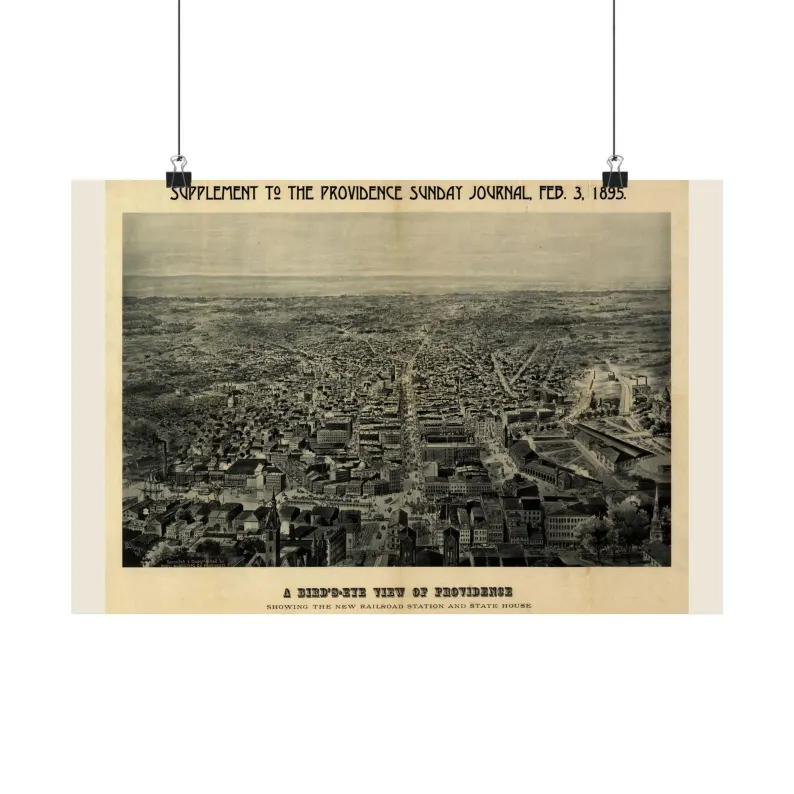 Providence Map Print | Vintage Providence Map 1894 | Rhode Island Wall Art | Antique Bird's-Eye View City Map Matte Poster