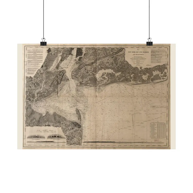 1845 New York Bay and Harbor Map Print