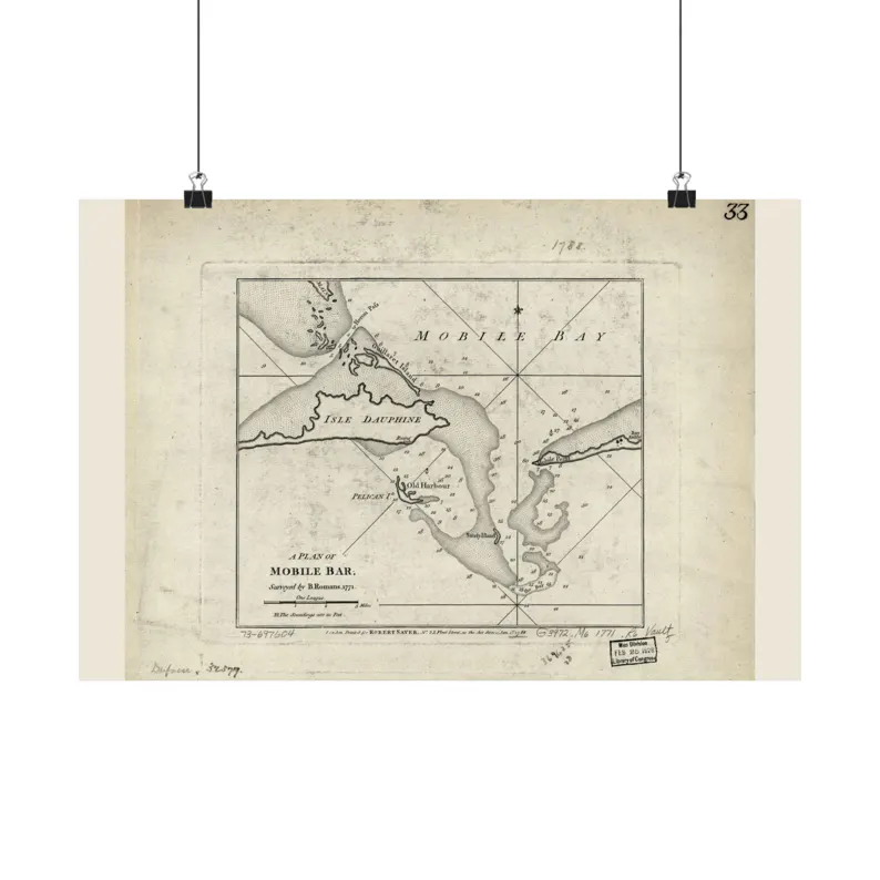 1788 Mobile Bay Map Print