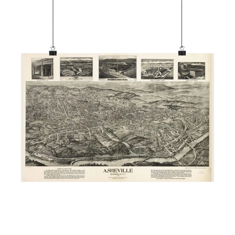 1912 Asheville Map Print