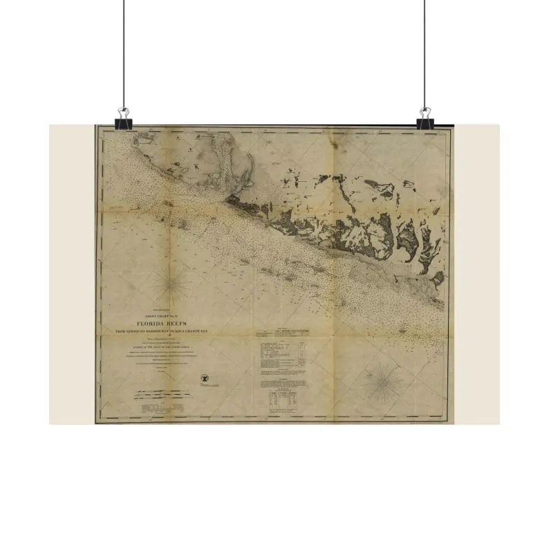 1864 Florida Reefs Map Print