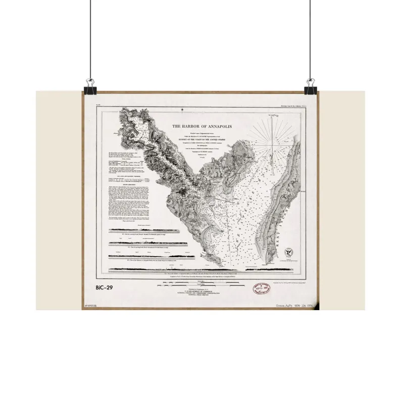 1874 Harbor of Annapolis Map Print