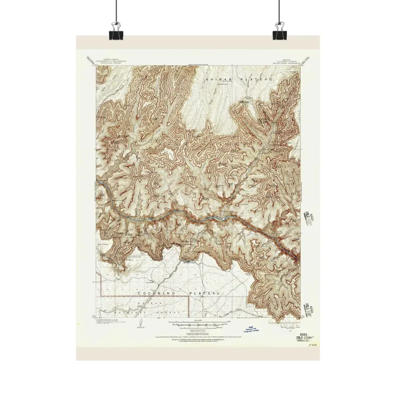 1908 Grand Canyon Az Map Print