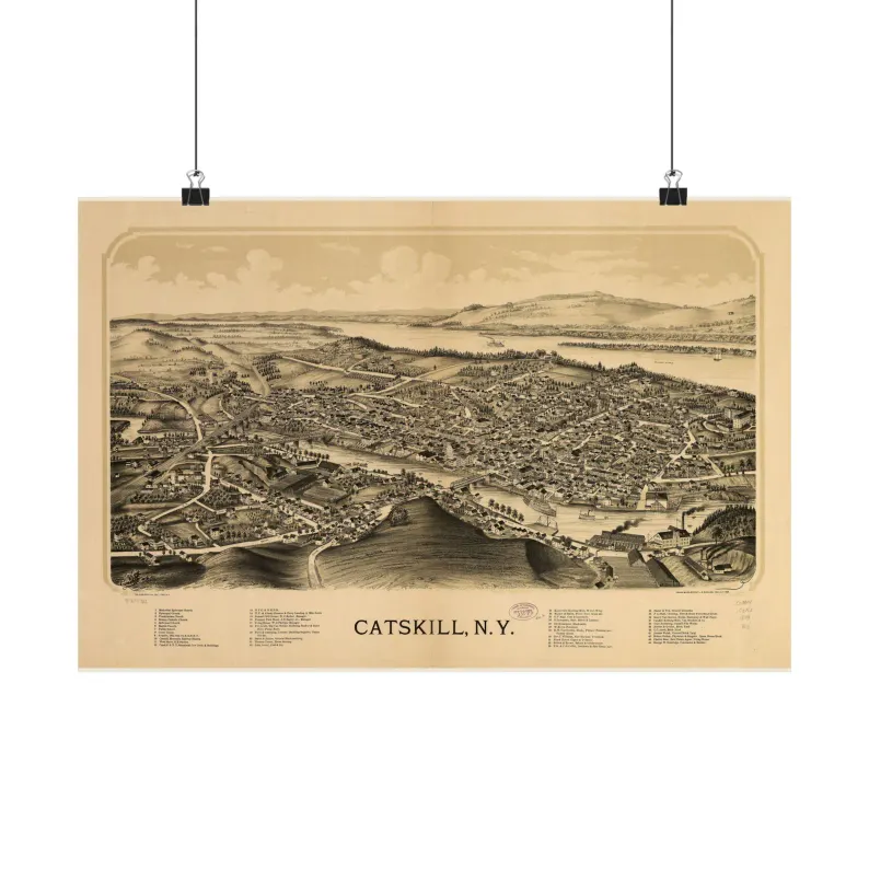1889 Catskill Map Print