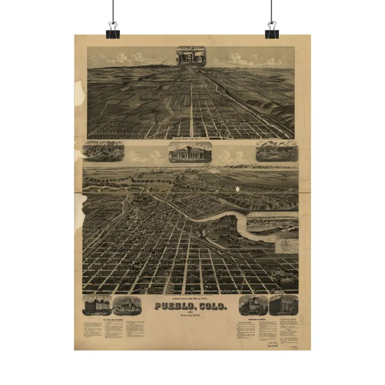 1890 Pueblo Map Print
