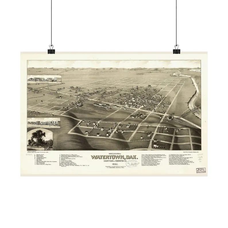 1883 Watertown Map Print