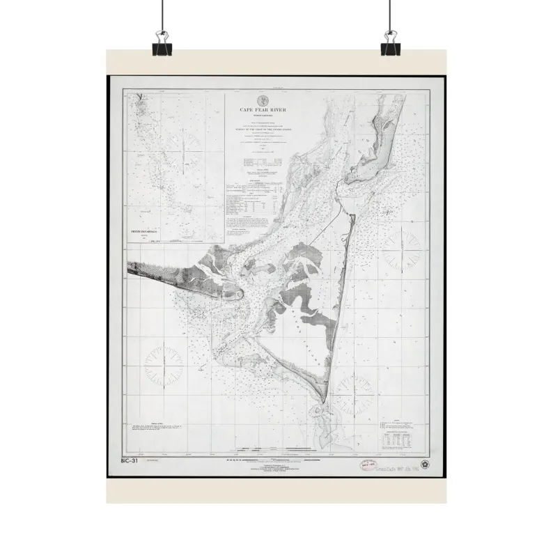 1976 Cape Fear River Map Print