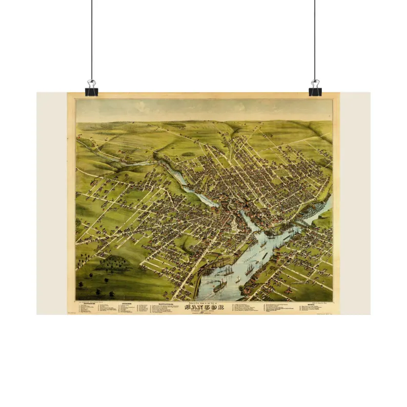 1875 Bangor Map Print