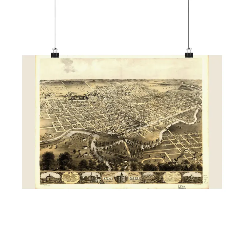 1868 Fort Wayne Map Print