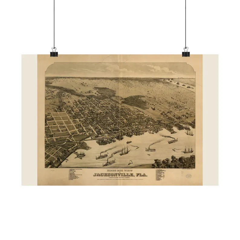 1876 Jacksonville Map Print