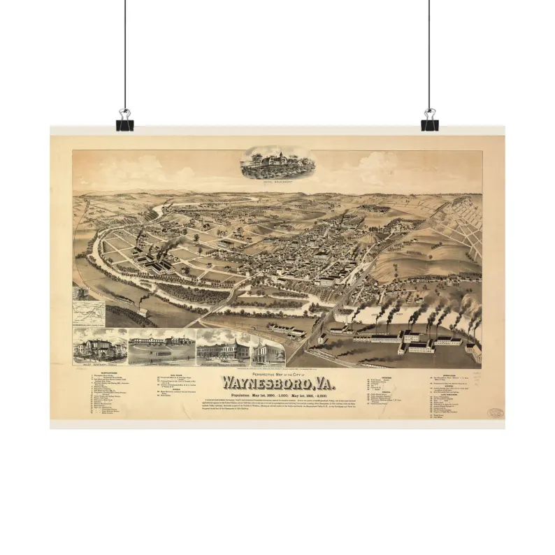 1891 Waynesboro Map Print