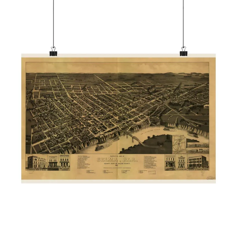 1887 Selma Map Print