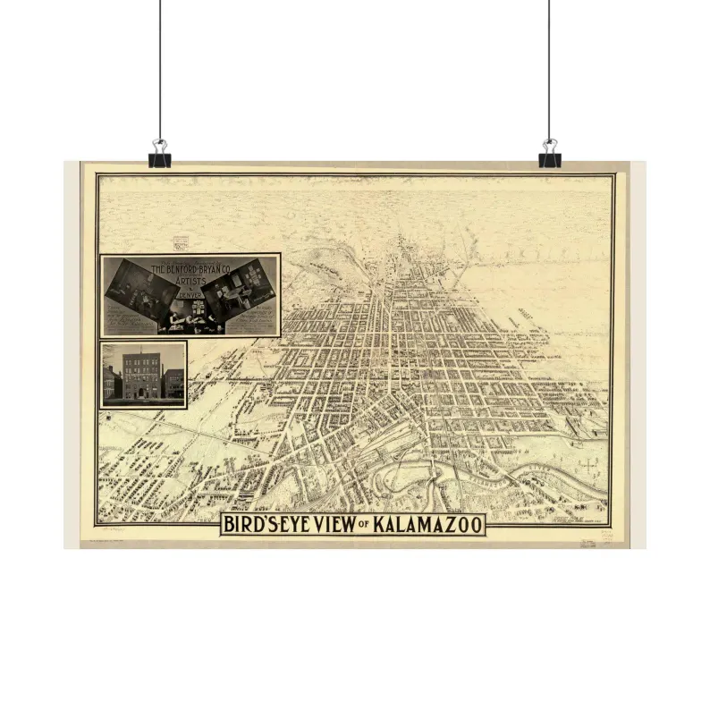 1908 Kalamazoo Map Print