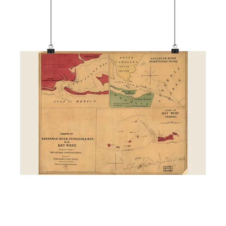 1861 Pensacola Bay Map Print