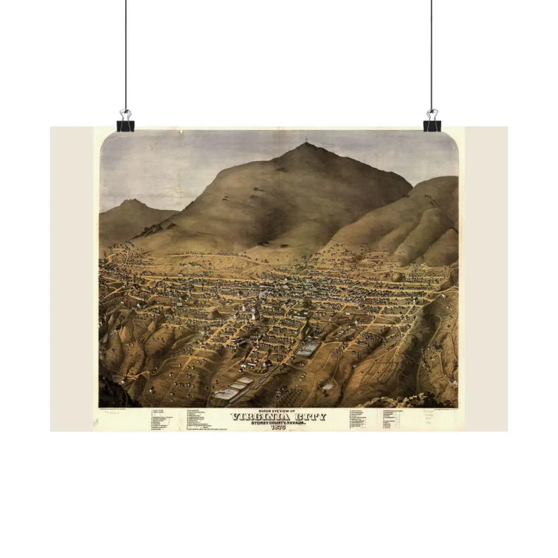1875 Virginia City Map Print