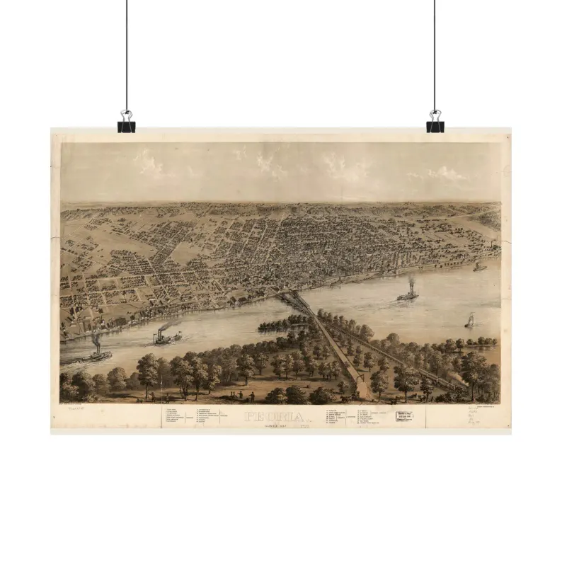 1867 Peoria Map Print