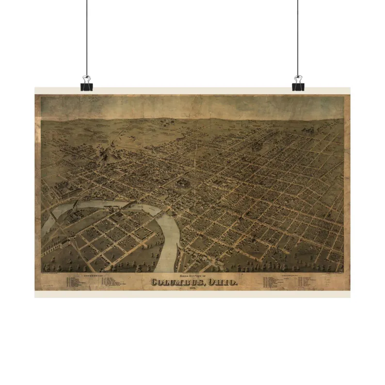 1872 Columbus Map Print