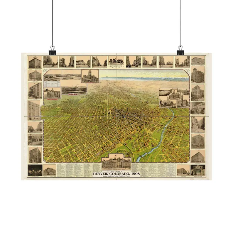 1908 Denver Map Print