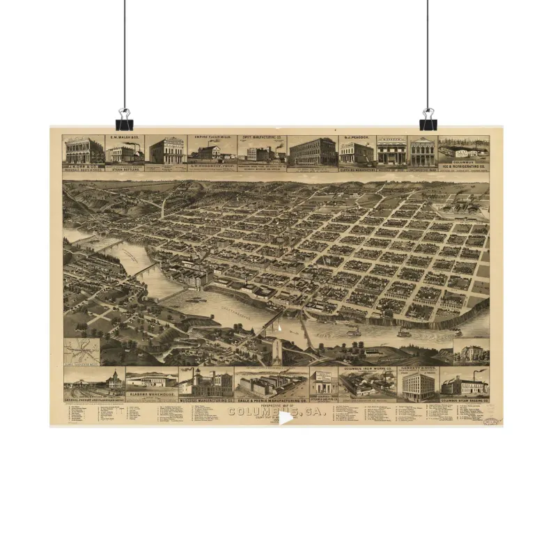 1886 Columbus Map Print