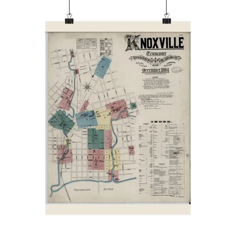 1884 Knoxville Map Print